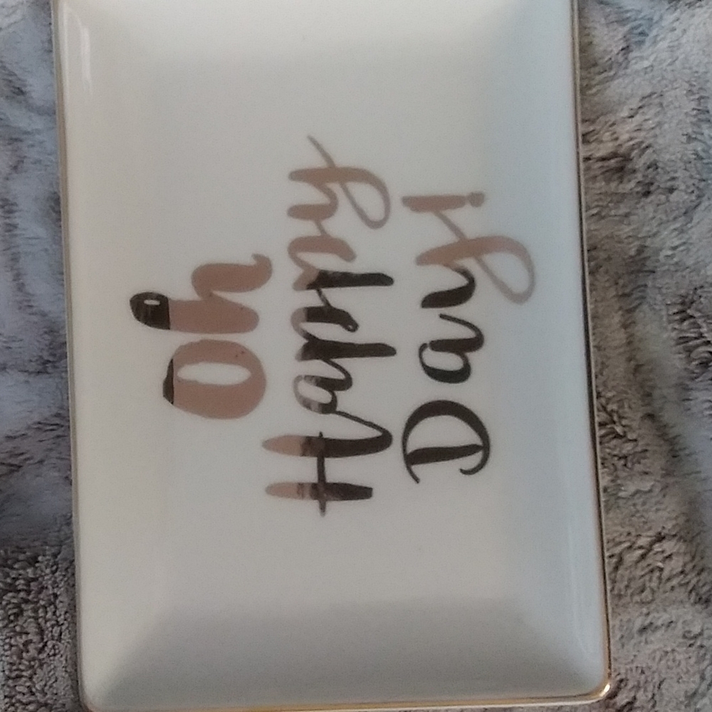 "Oh Happy Day" Trinket Ceramic Jewelry Dish